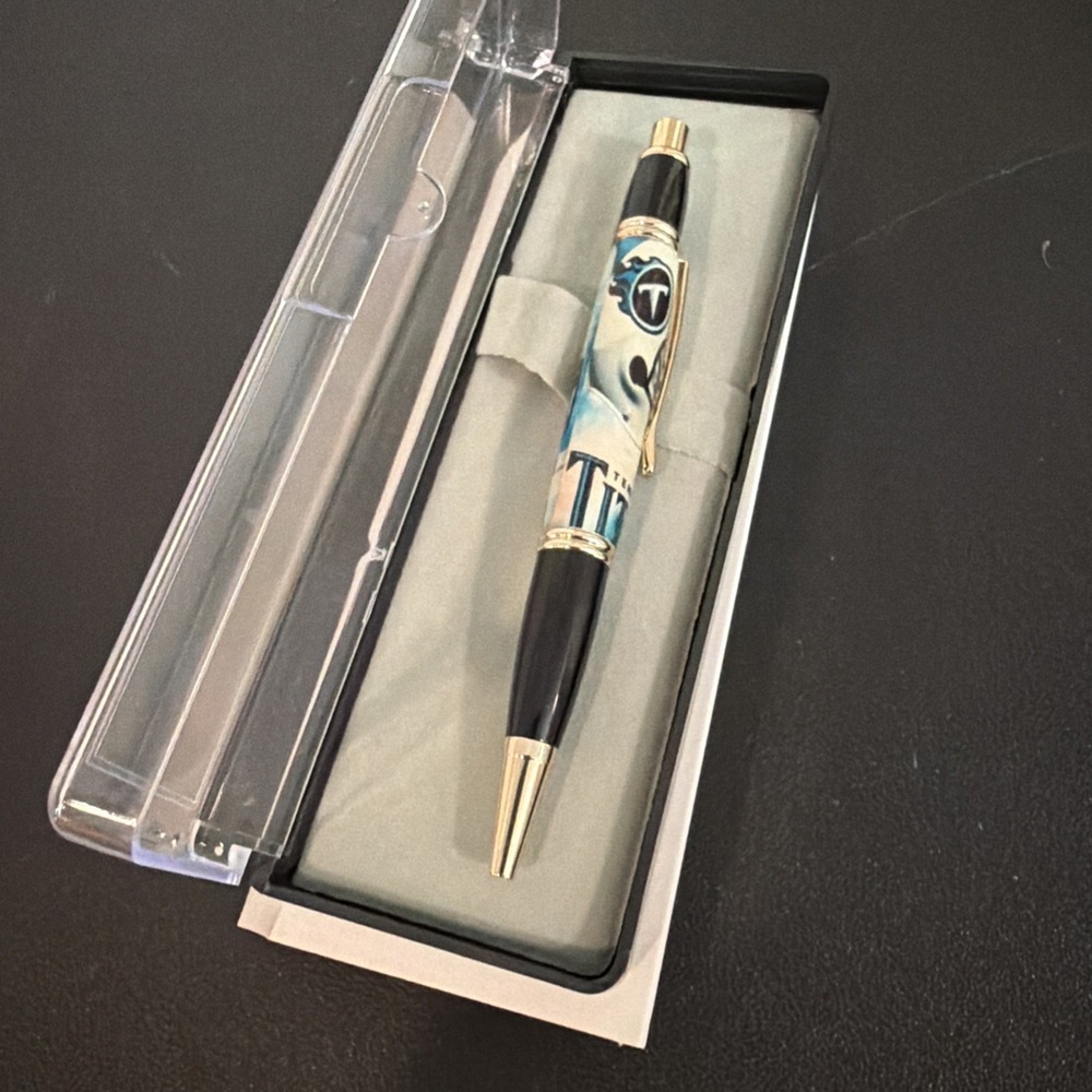 Handcrafted Tennessee Titans Pen Metal Heavy NFL Football Collectible Black Ink